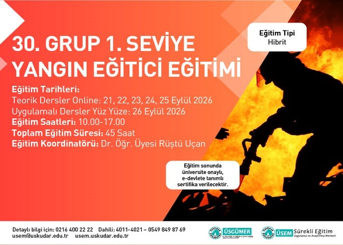 1.Seviye Yangın Eğitici Eğitimi 30.Grup