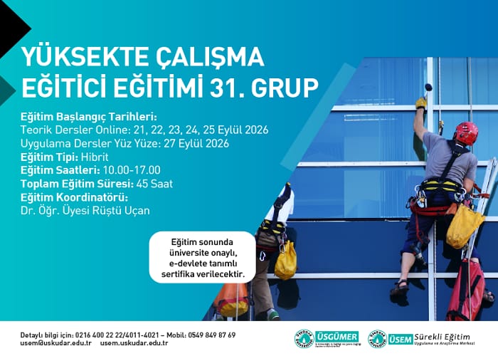 Yüksekte Çalışma Eğitici Eğitimi 31.Grup